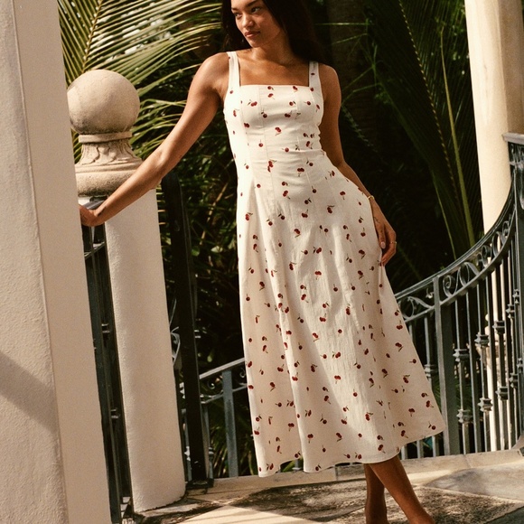 NWT Abercrombie Mila Stretch Midi Dress Size Large - Picture 1 of 12
